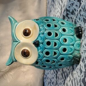 Turquoise Ceramic Scented Owl NWOT re-use with any fragrance sachet or aroma oil